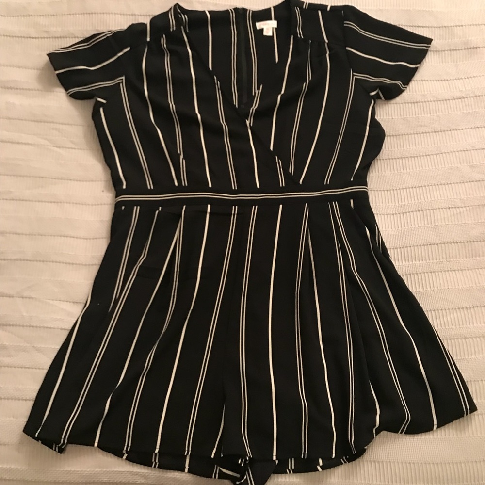 Black Stripped Romper
